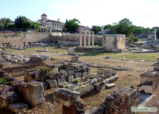 Ruines dans la ville d'Athnes, Grce