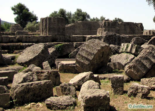 Pierres du temple de Zeus  Olympie, Grce
